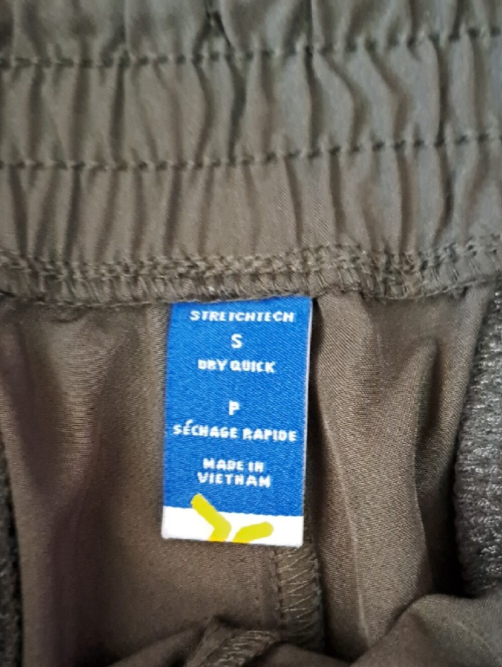 High-Waist Olive Drawcord Casual Shorts for Women. Stretchtech - Picture 3 of 5